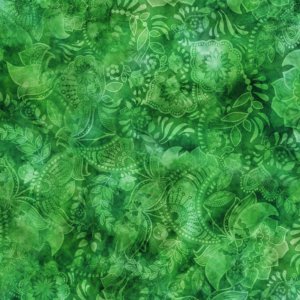 Green Floral Fabric, Item No. 25056 – Blue Sheep Boutique