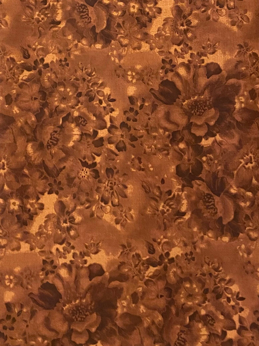 Brown Floral Fabric, Item No. 22298