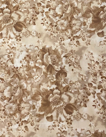 Tan Floral Fabric, Item No. 22293