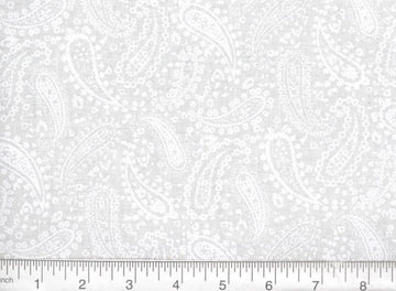 White on White Paisley Fabric, Item No. 23769