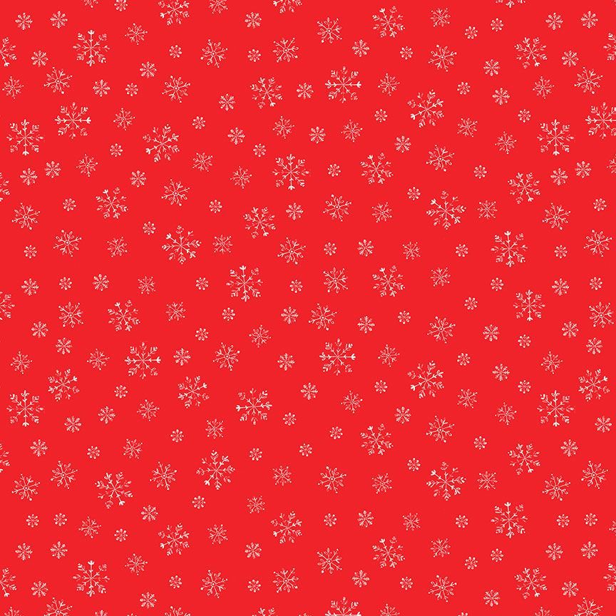 Red and White Snowflake Fabric, Item No. 23859