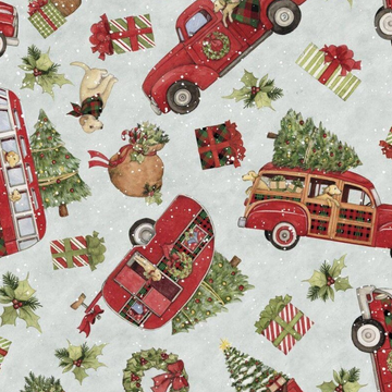Christmas Red Truck Fabric, Item No. 23911