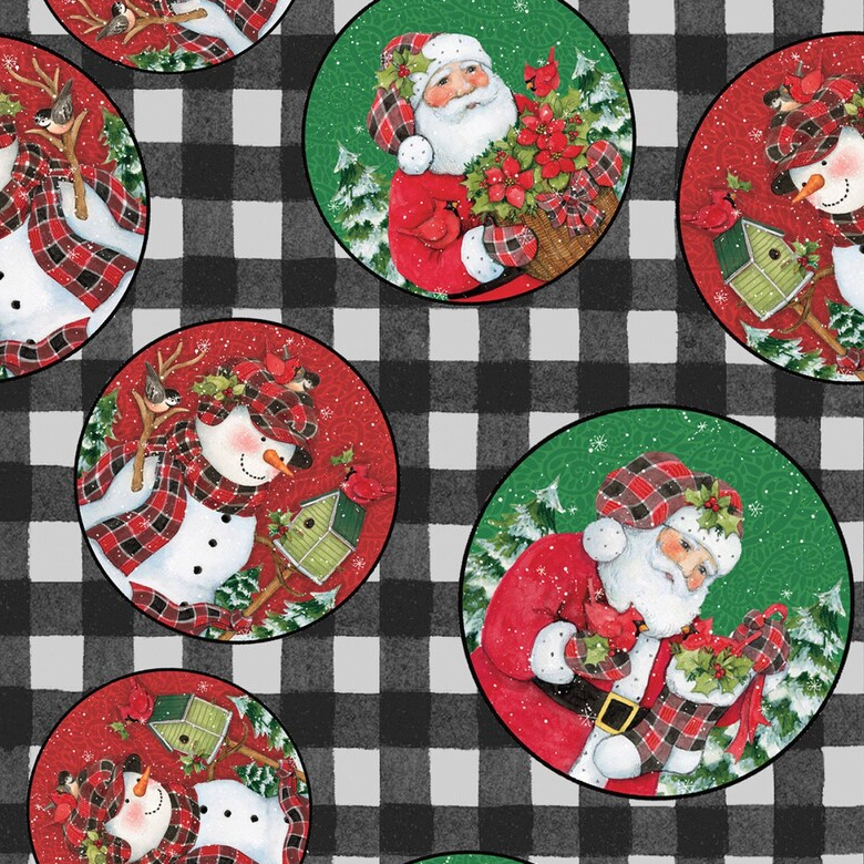 Santa and Snowmen Fabric, Item No. 23912