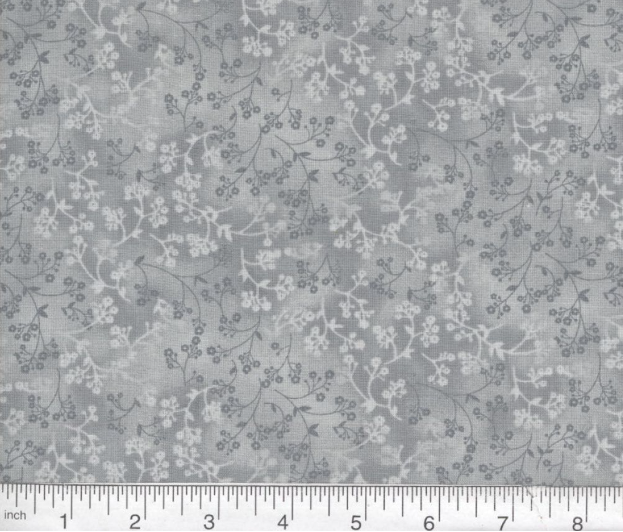 Gray Floral Fabric, Item No. 24024