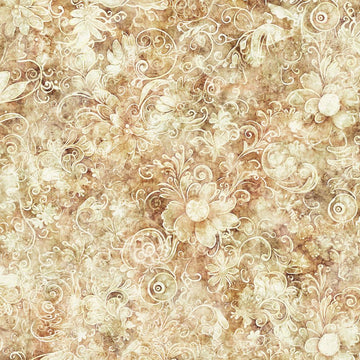 Tan Floral Fabric, Item No. 25091