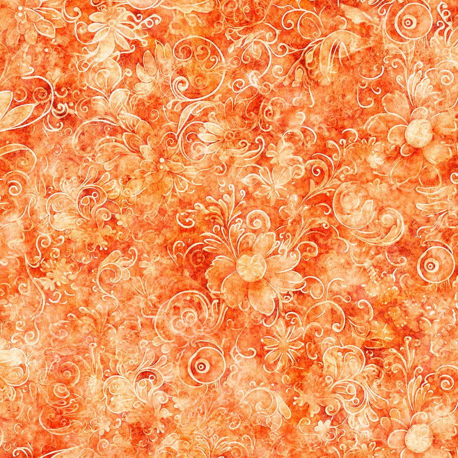 Orange Swirl Fabric, Item No. 25107