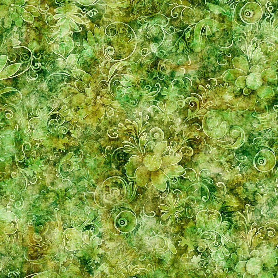 Green Swirl Fabric, Item No. 25113