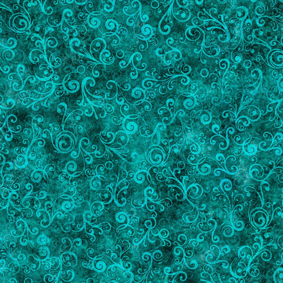 Turquoise Blue Swirl Fabric, Item No. 25246