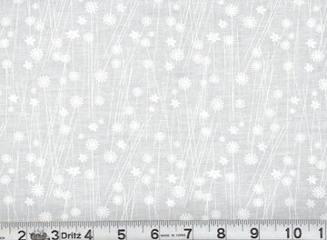 White on White Dandelion Fabric, Item No. 23774