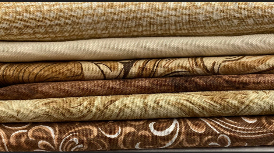 Brown and Tan Fabric Bundle