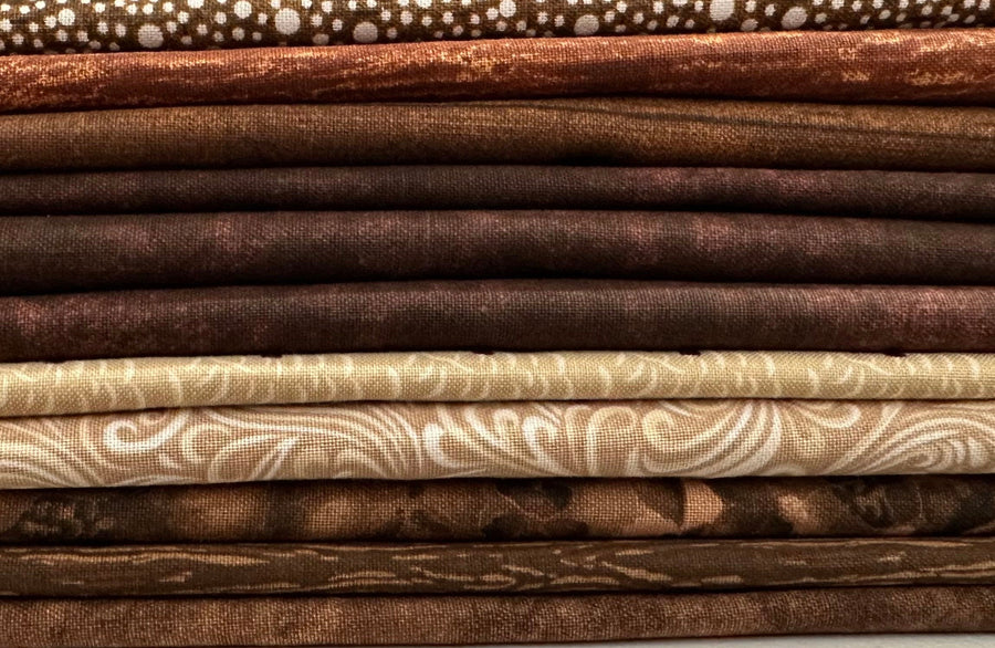 Brown and Tan Fabric Bundle