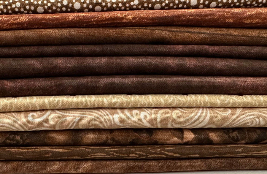 Brown and Tan Fabric Bundle