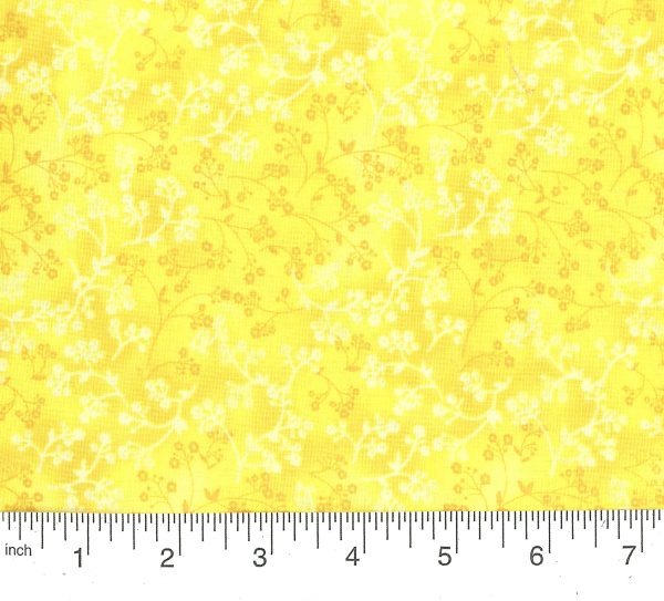 Yellow Floral Fabric, Item No. 15337