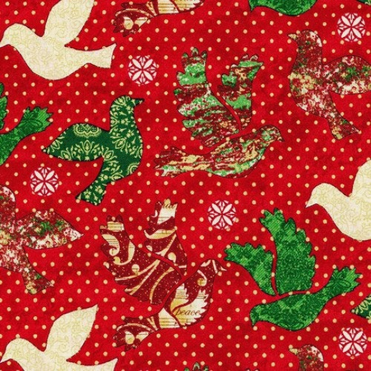 Christmas Doves Fabric