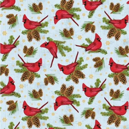 Christmas Cardinals Fabric