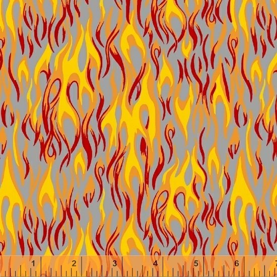 Yellow Flames Fabric, Item No. 20392