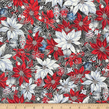 Snow White Fabric by the Yard Coral Wreaths Camelot 85100512-1 