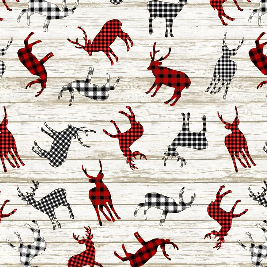 Buffalo Plaid Deer Fabric