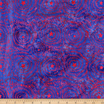 Blue and Red Batik Fabric
