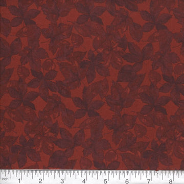 Maroon Leaf Fabric, Item No. 22266