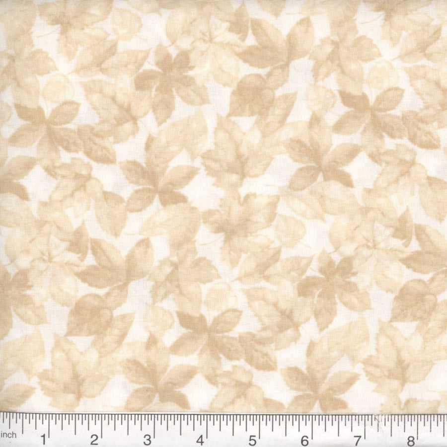 Off White Leaf Fabric