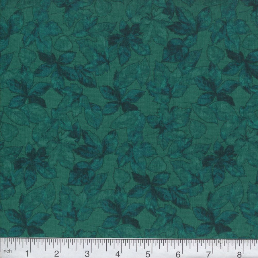 Teal Leaf Fabric, Item No. 22275