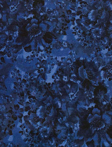 Navy Blue Floral Fabric, Item No. 22291