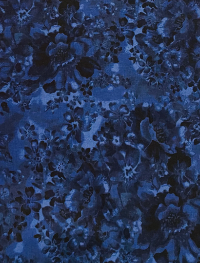 Navy Blue Floral Fabric, Item No. 22291