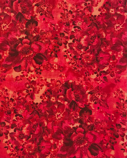 Red Floral Fabric, Item No. 22292