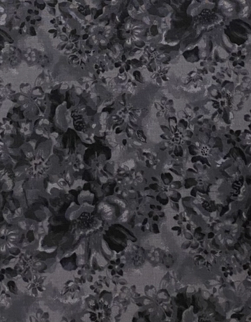 Gray and Black Floral Fabric, Item No. 22295