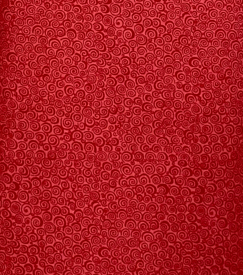 Red Curly Q Fabric, Item No. 20233
