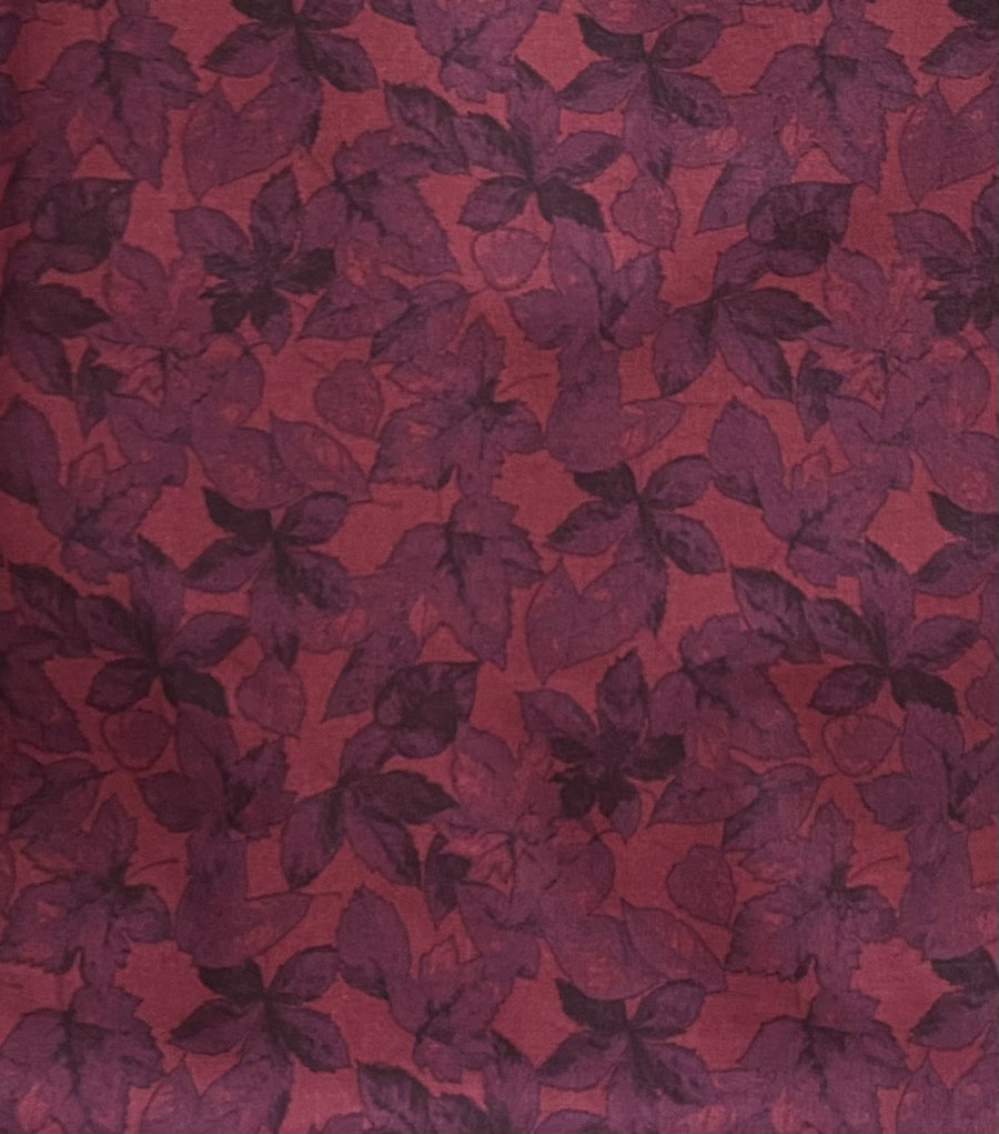 Burgundy Leaf Fabric, Item No. 22265