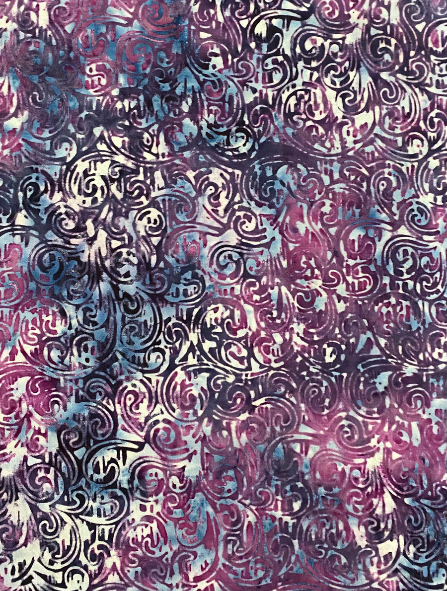 Blue and Purple Batik Fabric, Item No. 21245