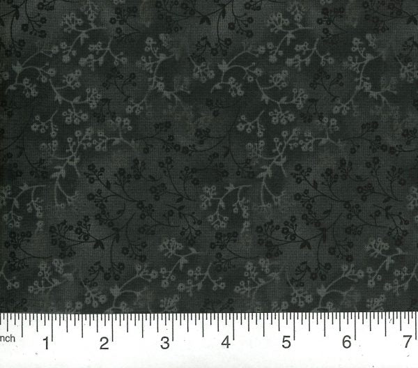Black Floral Fabric, Item No. 20018